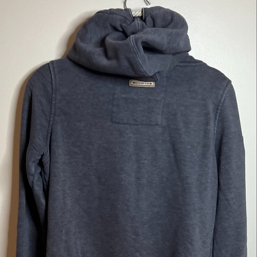 Naketano Medium Gray Color Cowl Neck Tunic Pullover Hoodie Size Medium - Picture 8 of 9
